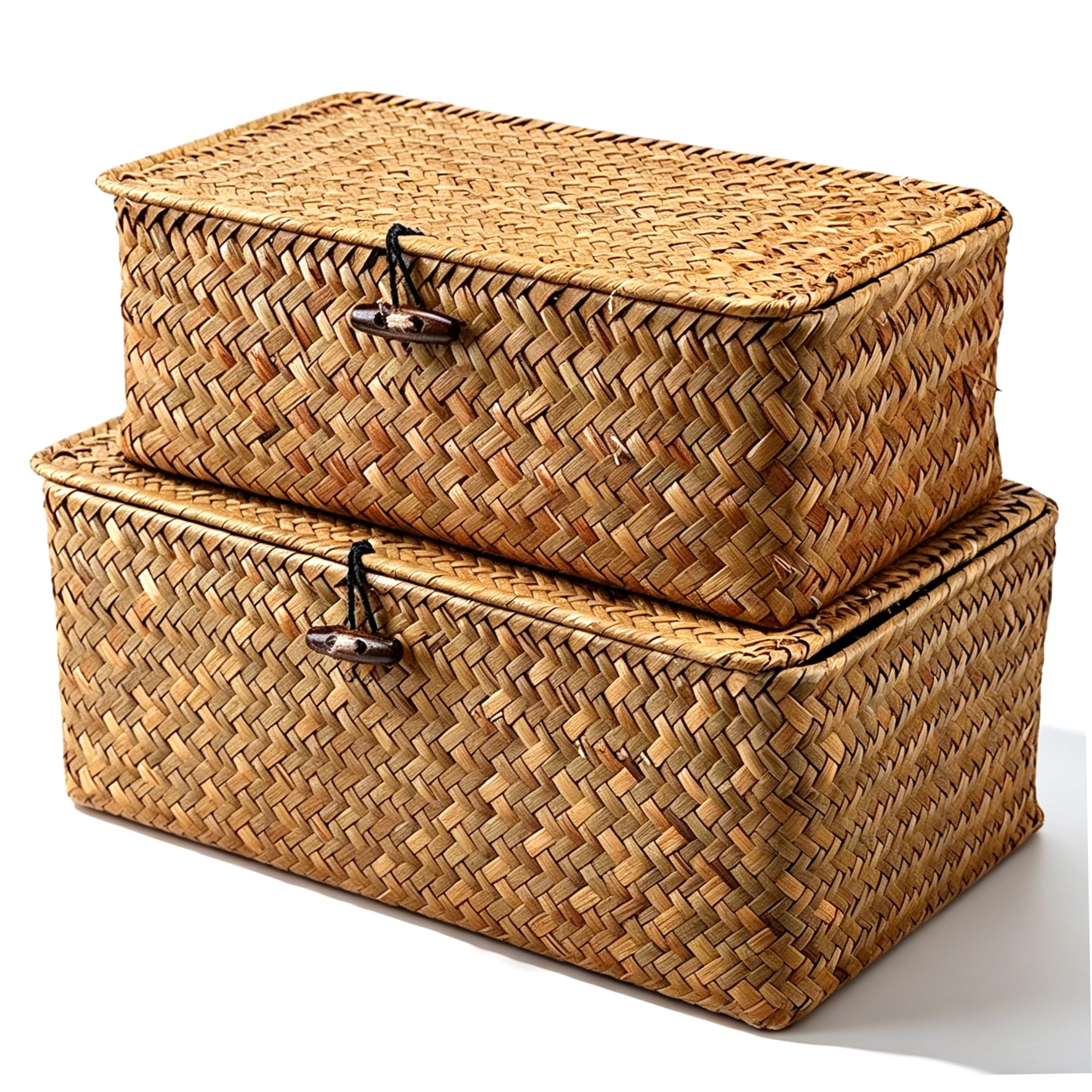 Paniers en osier et paille naturelle jaune pour rangement de maison et tiroir