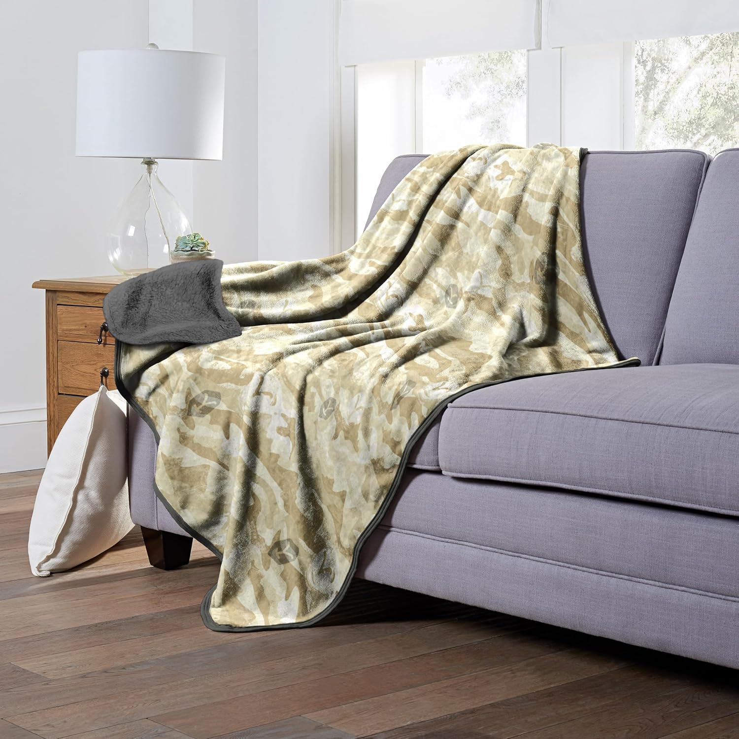 Northwest Yellowstone Silk Touch Sherpa Throw Blanket, 60" x 80", Camo