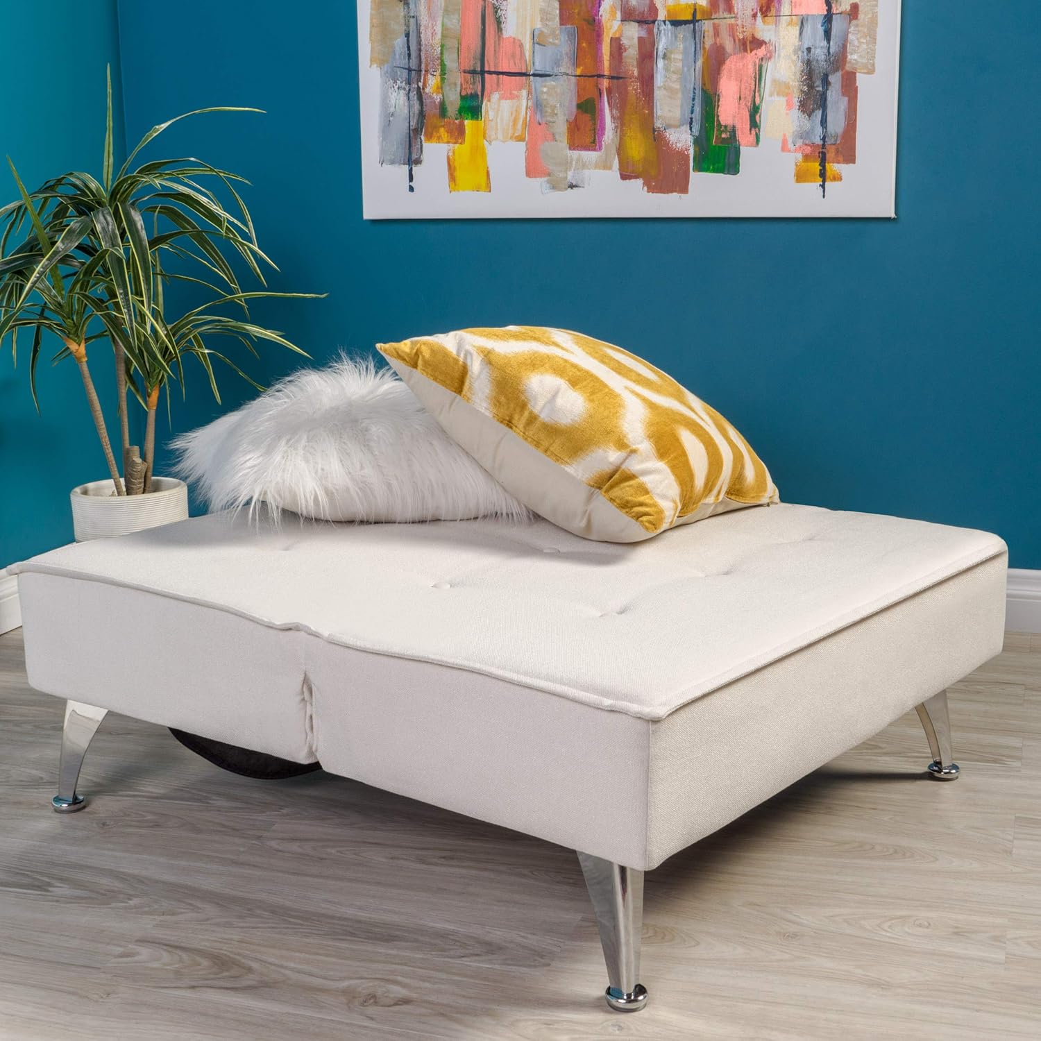 Christopher Knight Home Gemma Fabric Sofa Bed, Ivory, Dimensions: 37.00”D x 36.25”W x 29.00”H