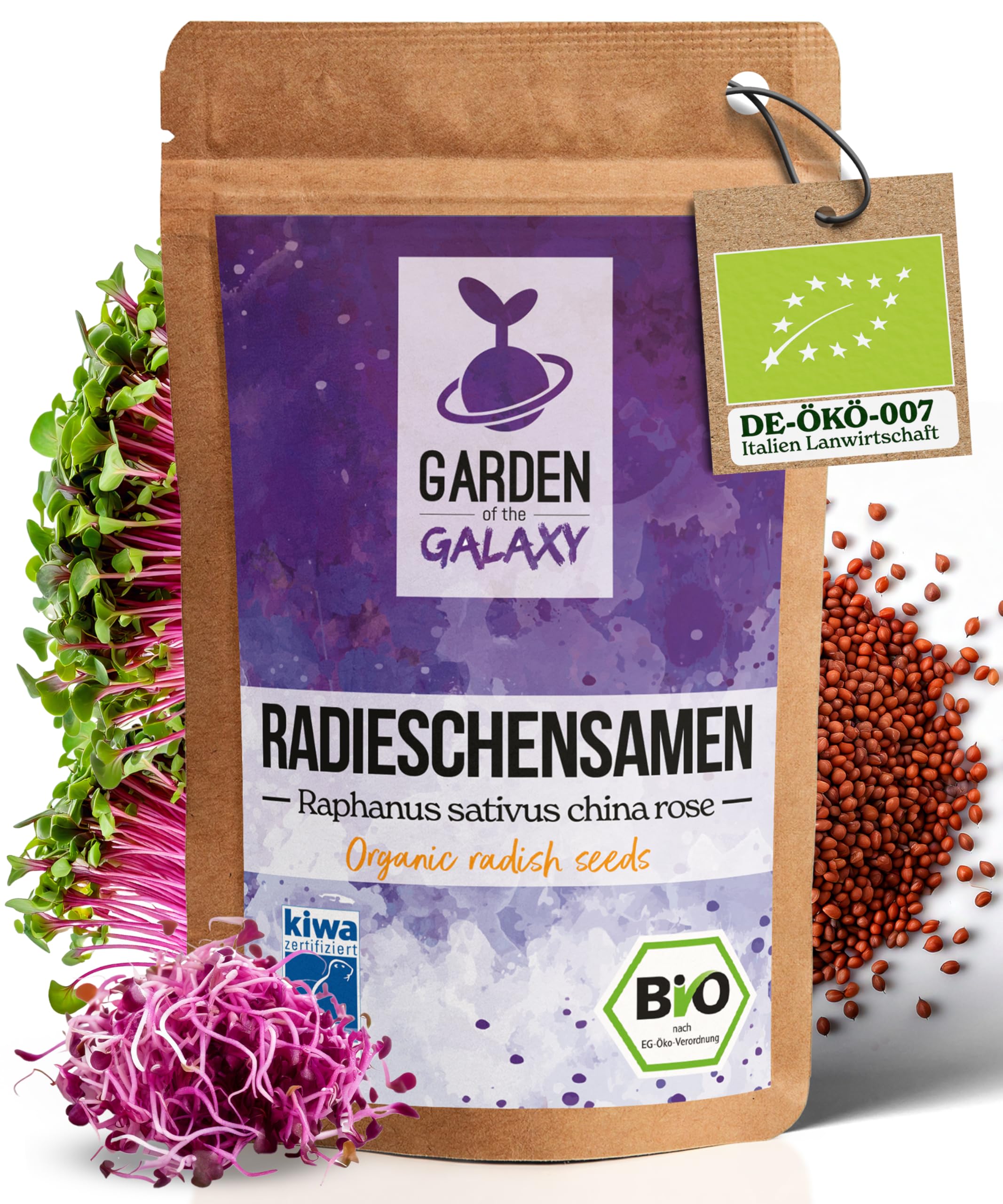 GotG® Bio Radieschen Samen [500g & 1KG] Radieschen mit bis zu 99% Keimrate - Premium Radieschen Sprossen zum Keimsprossen ziehen - schnell keimende Sprossen Samen - GMO-frei