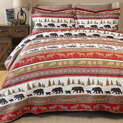 Vista 16 de CARSTENS, INC. Rustic Cabin Country - Juego de ropa de cama de microfibra de 2 piezas, estilo rústico vintage, tamaño individual Rústico Vintage