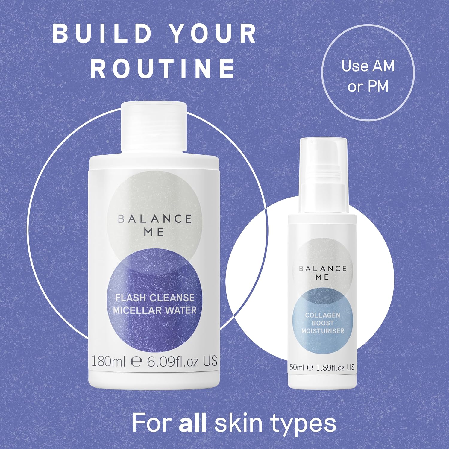 Balance Me Flash Cleanse Micellar Water, Removes Makeup & Impurities, Hydrates & Soothes Skin, 6.08 fl oz - Gentle, Quick-Cleansing Formula