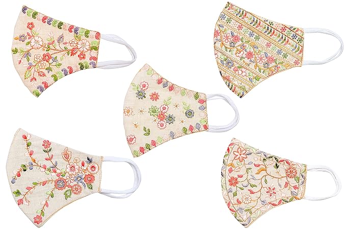 Love Fashion Cotton Fabric Designer Face Mask For Girl And Women ( Pack Of 5 )