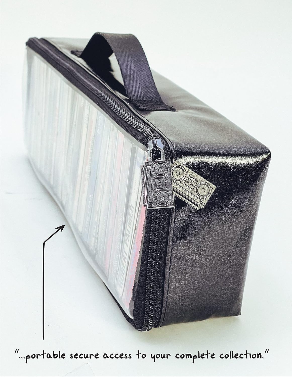 Fydelity Cassette Tape Carrying Case, Car Holder Cassette Tape Storage Case