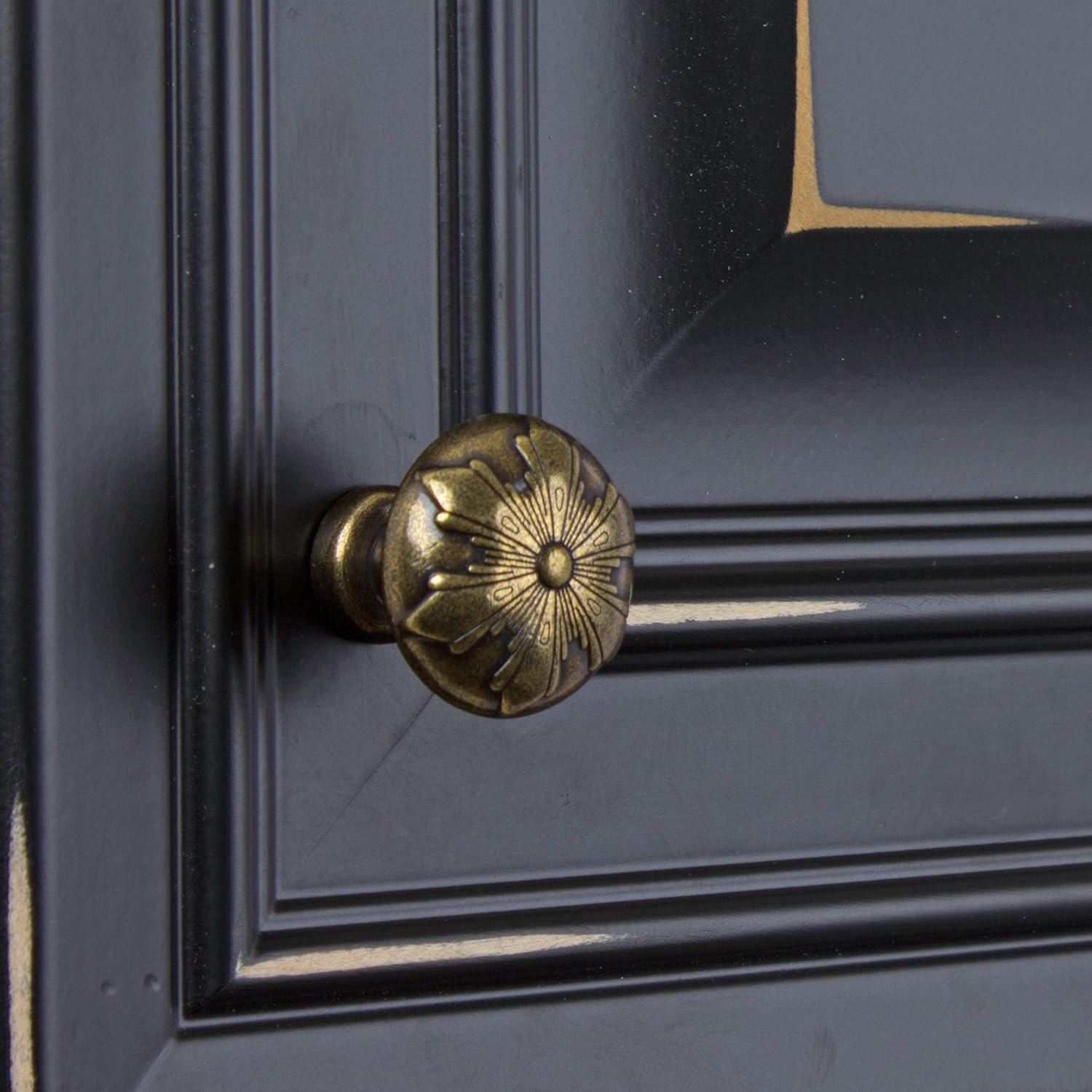GlideRite Hardware 87420-AB-50 1.125 inch Round Snowflake Antique Brass Cabinet Knobs 50 Pack