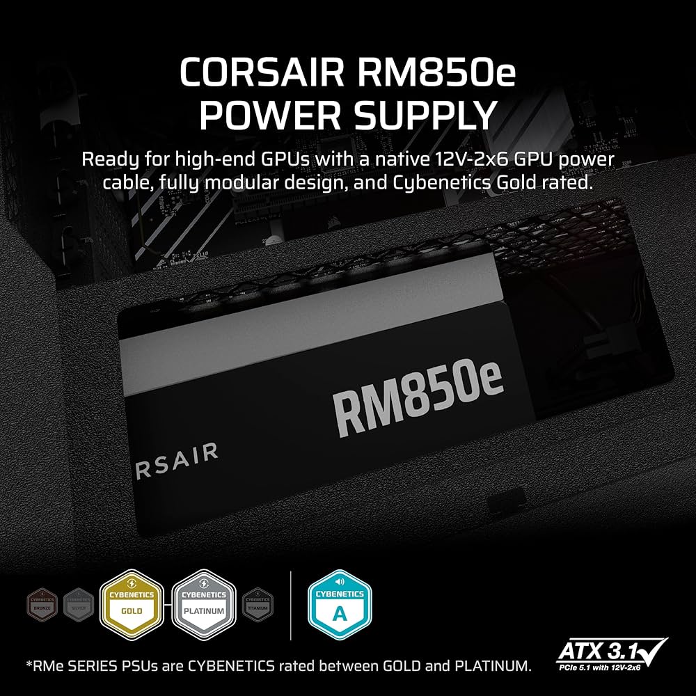 コルセア　RM850e Amazon.com: CORSAIR RM850e (2025) Fully Modular Low-Noise