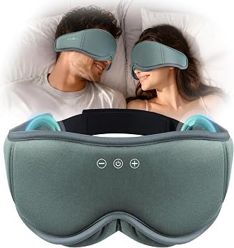 MUSICOZY Sleep Mask Headphones | 100% Blackout 3D Cooling Bamboo Cotton
