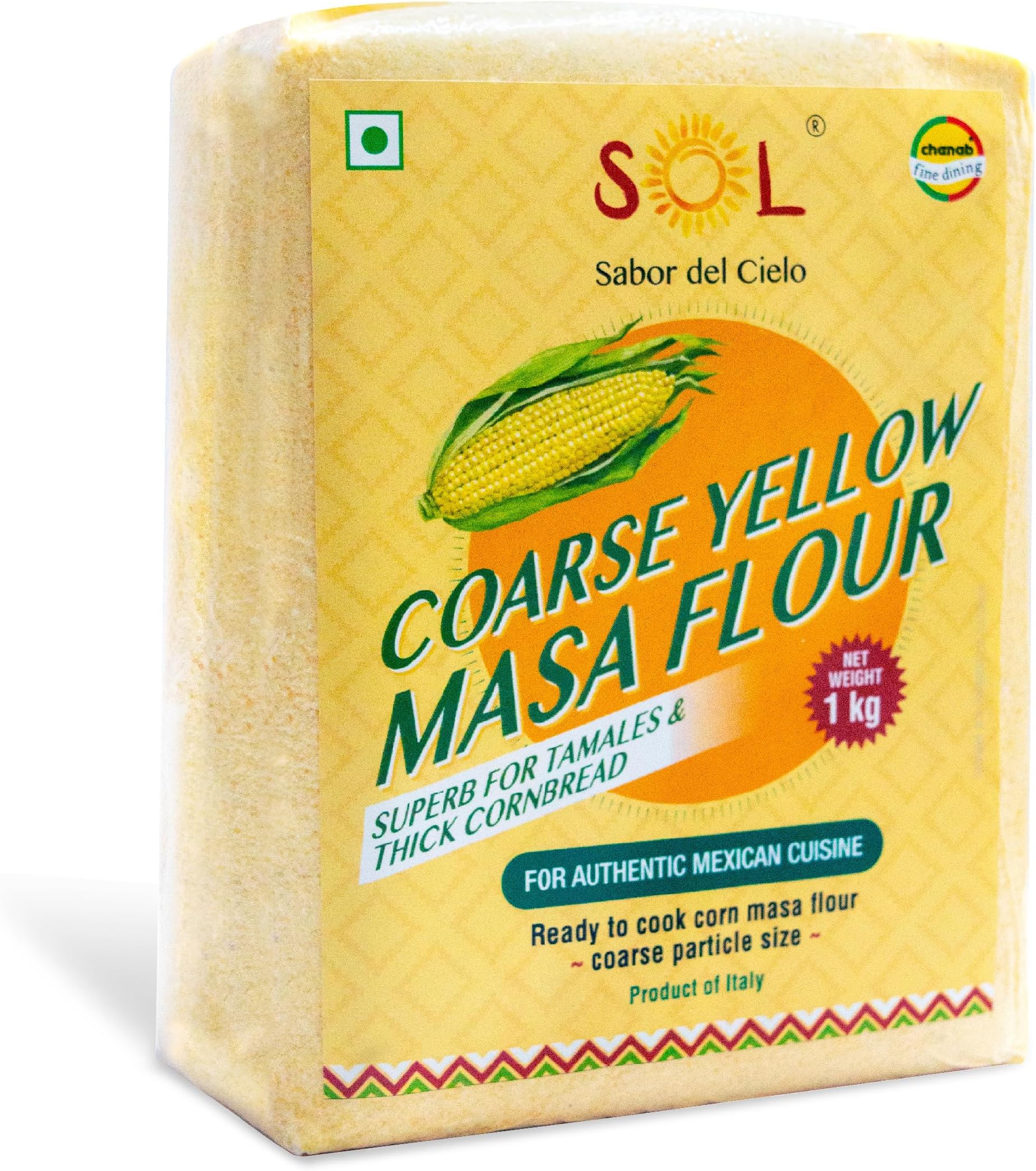 Sol Yellow Corn Masa Flour Coarse, 1kg