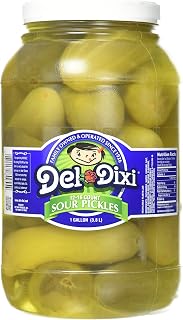 Del-Dixi Sour Pickles, 1 gal, 12-16 pickles per jar