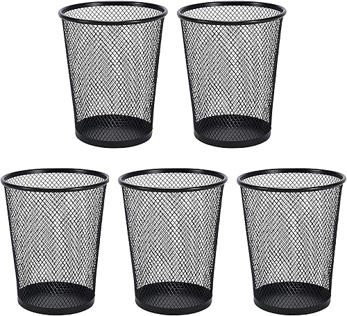 AIMI Estuche para lápices, 5 unidades, contenedor de gran capacidad, de malla metálica, para oficina, escuela, hogar, escritorio, organizador de