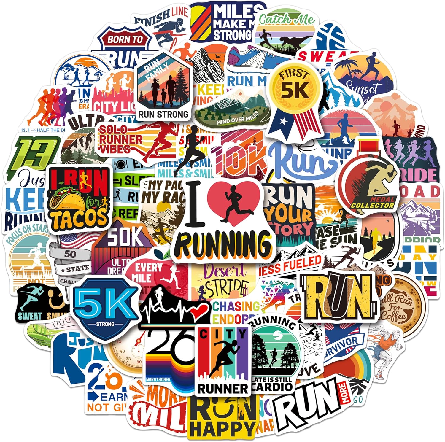 Amazon.com: YTSQLER 200 PCS Running Stickers, Running Sports Stickers ...