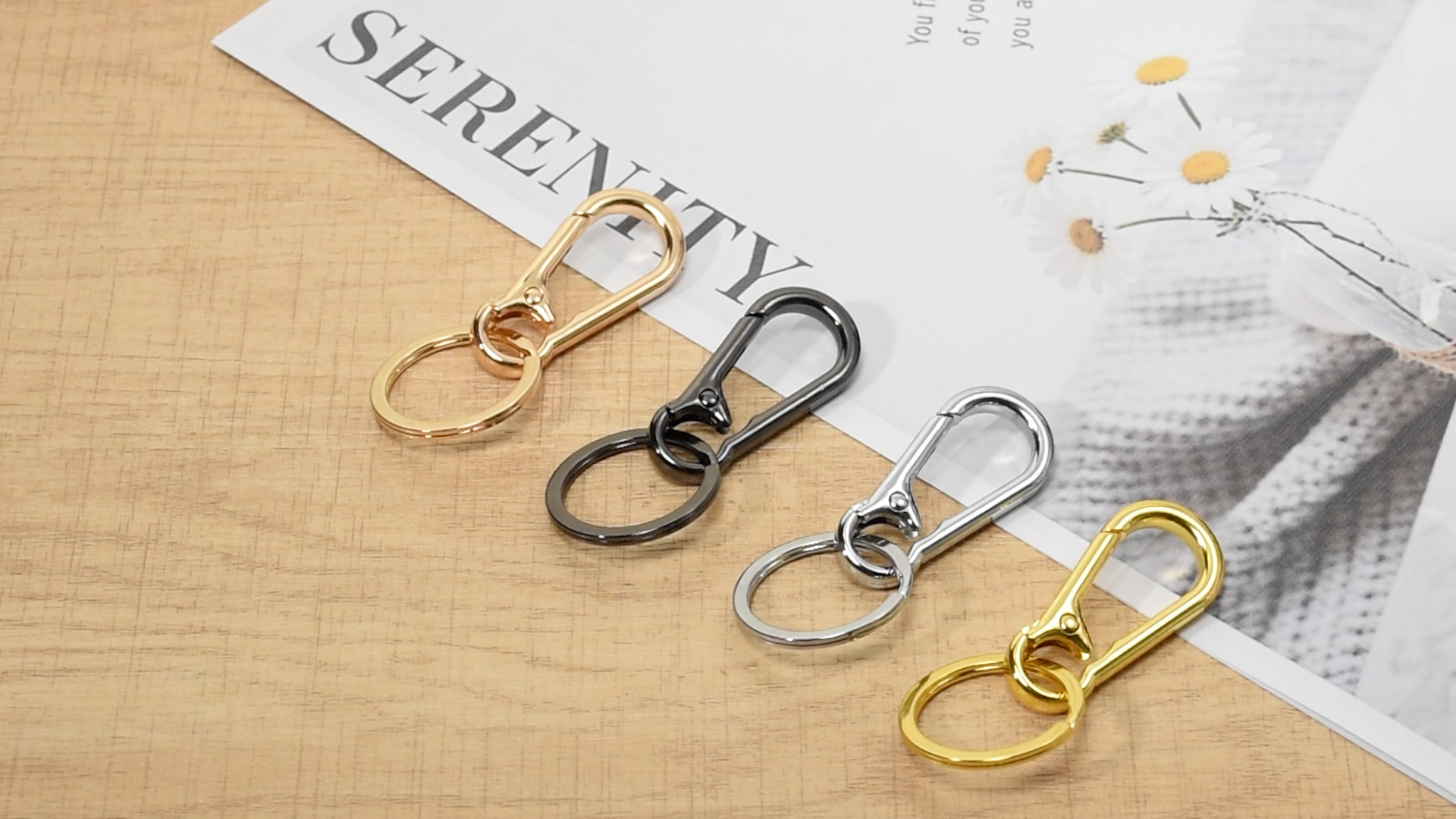Amazon.com: 4Pack Small Keychain Rings, Metal Key Carabiner Clip