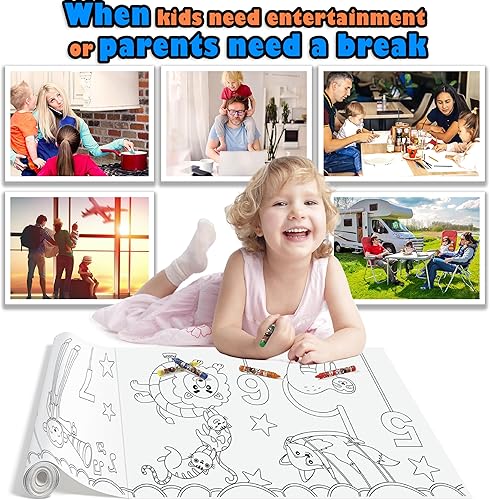 Miniatura 15 de Rollo de papel de dibujo para colorear adhesivo sin ensuciar, divertida actividad terapéutica relajante para niños pequeños, niños y adultos