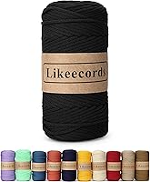 Vista 32 de Cuerda de macramé de poliéster trenzado de 4 mm, 140 yardas / 426 pies, suministros de macramé para manualidades DIY, hilo elástico para crochet