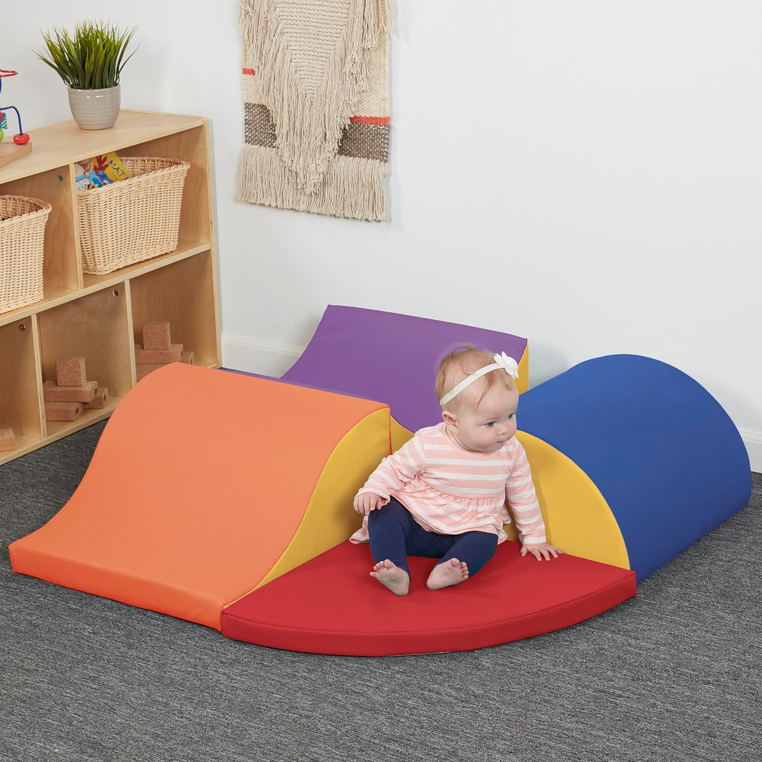 FDP SoftScape Swoop and Slide Climber for Toddlers and Kids, Colorful Beginner Soft Foam Structure for Active Playtime (3-Piece Set) - Assorted