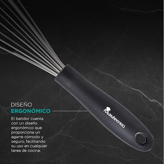 Bergner Master Pro Stainless Steel Whisk (Black)
