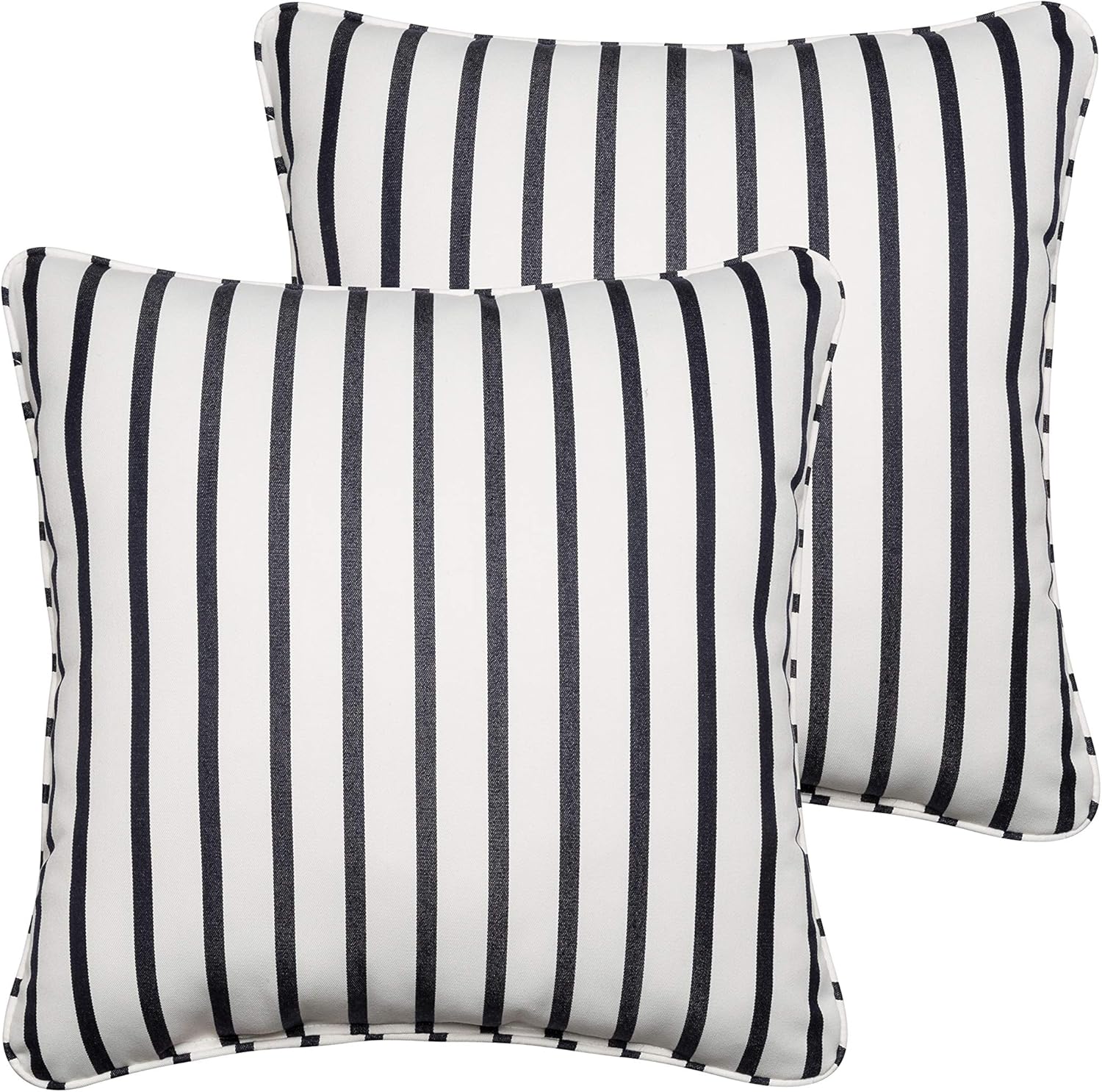 Sorra Home x Sunbrella 22" x 22" Corded Square Indoor/Outdoor Pillow Set, Lido Indigo