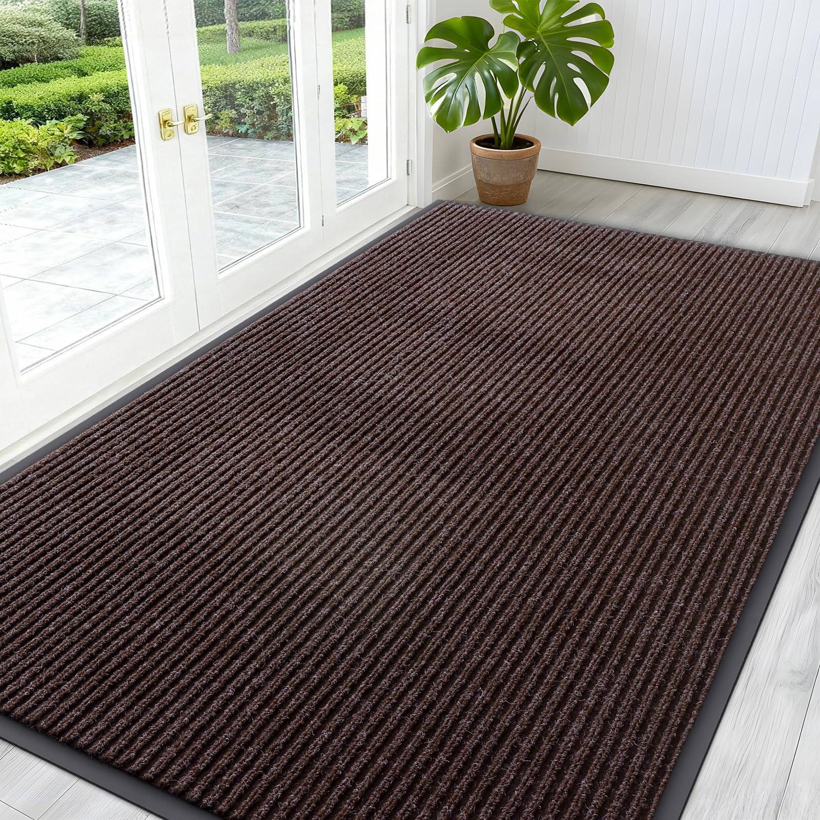 OLANLY Front Door Mat Indoor Outdoor Entrance, Waterproof Heavy Duty Doormat, Fade Resistant, Low Profile, Easy Clean Patio Porch Welcome Floor Mats for Entry, 29.5x17, Beige — view 56