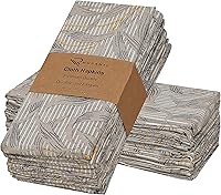 Vista 10 de RUVANTI Juego de 12 servilletas de algodón 100%, 20 x 20 pulgadas, lavables, suaves, absorbentes, servilletas de algodón para fiestas, Navidad