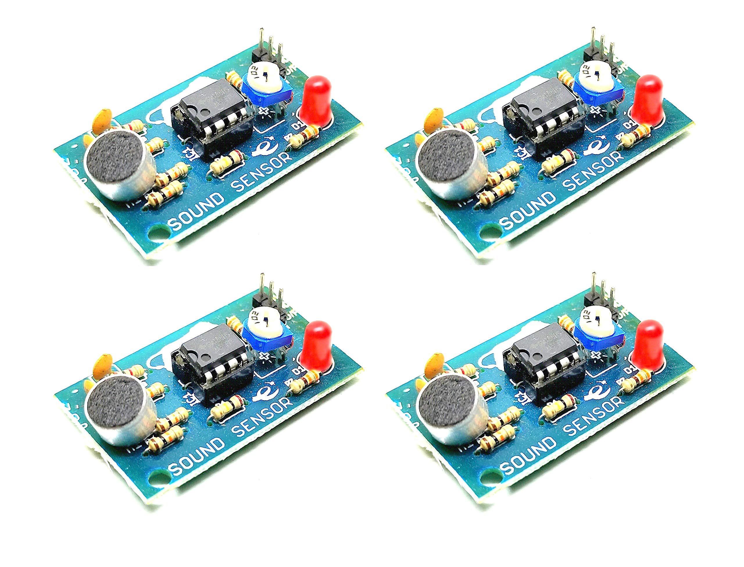 INVENTO 4Pcs Sound Sensor Big Microphone Sensor High Sensitivity Sound Detection Module Indian Make For DIY-image-43