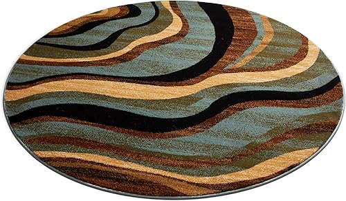 Miniatura 4 de Well Woven Barclay - Alfombra Nirvana Waves MultiAzul Moderna, 3 pies 11 pulgadas X 5 pies 3 pulgadas