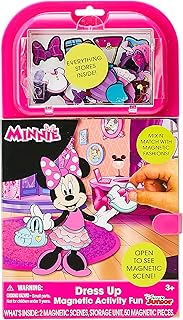 Tara Toys Disney Minnie Mouse Magnetic Dress Up – Wooden Doll Toy with Mix & Match Outfits & Storage Box – Pretend Play Set for Girls Ages 3