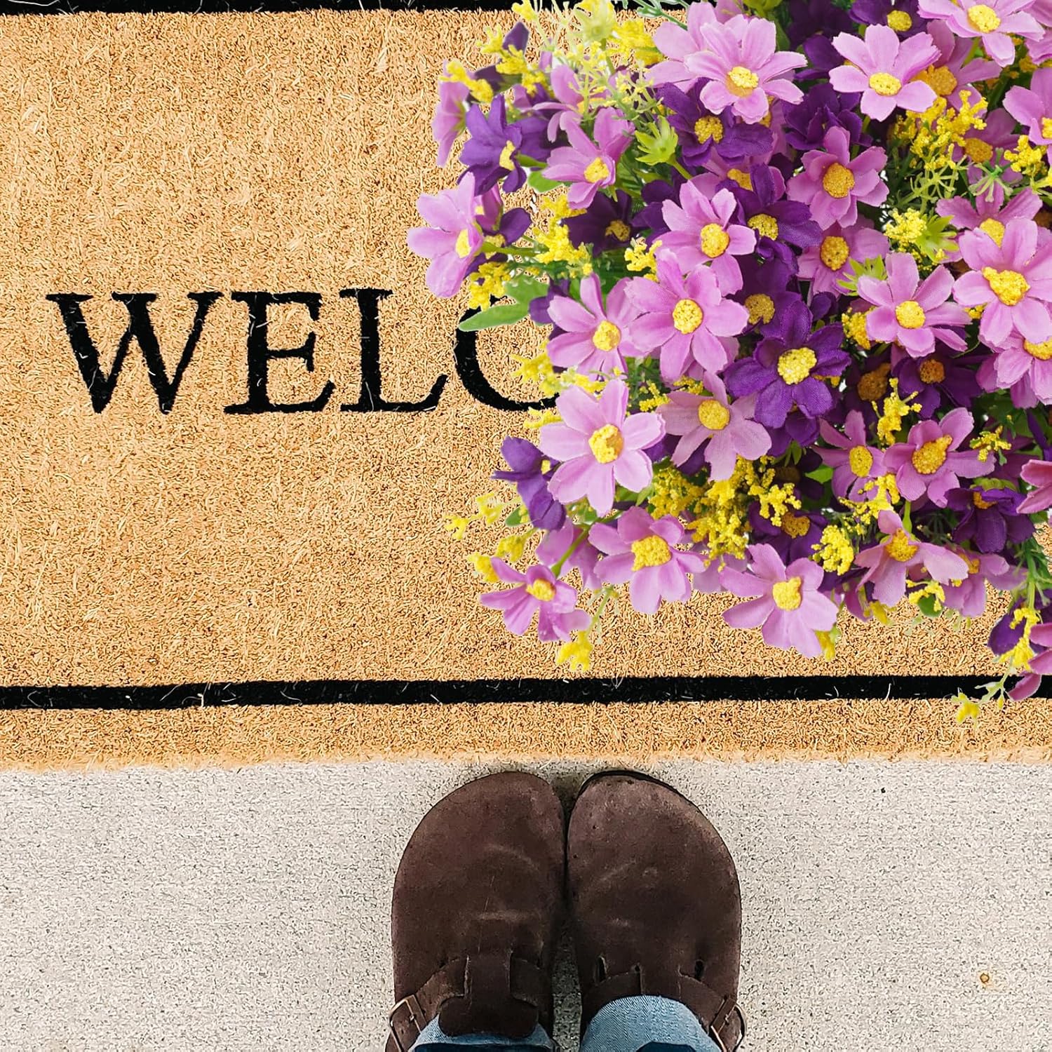 Uieke 12 Bundles Artificial Flowers for Outdoors UV Resistant Fake Daisy Mums Flowers No Fade Shrubs Plants Indoor Outside Planter Home Wedding DIY Garden Porch Décor (Purple) - Image 3