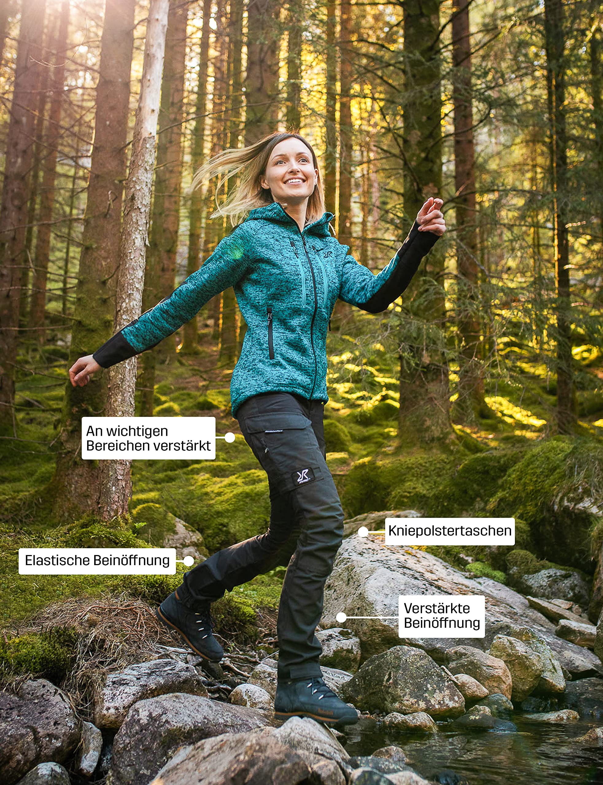 RevolutionRace Damen RVRC GP Pants, Hose zum Wandern und für viele Outdoor-Aktivitäten