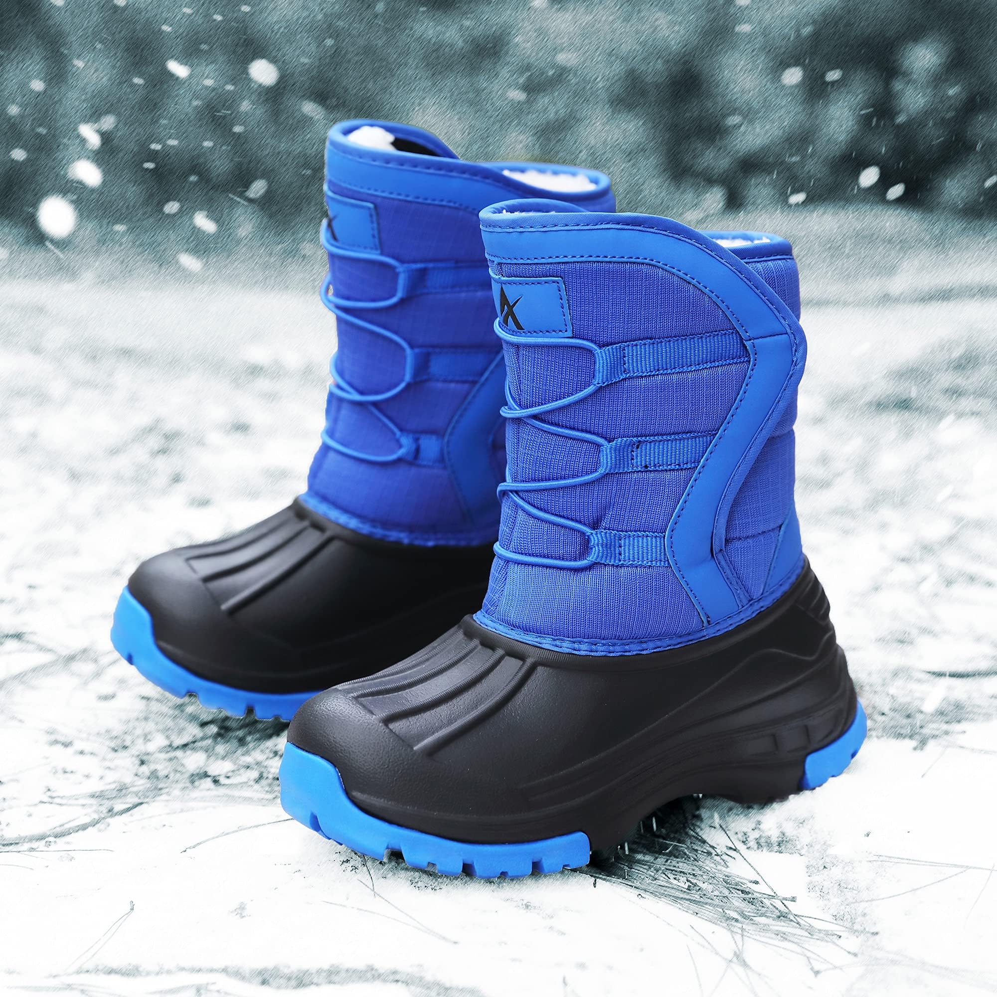 TORISKY Bambini Stivali da Neve Ragazzi Ragazze Caldo Fodera in Pelliccia Stivali Invernali Impermeabili Antiscivolo All'aperto Trekking Stivali 28-40EU