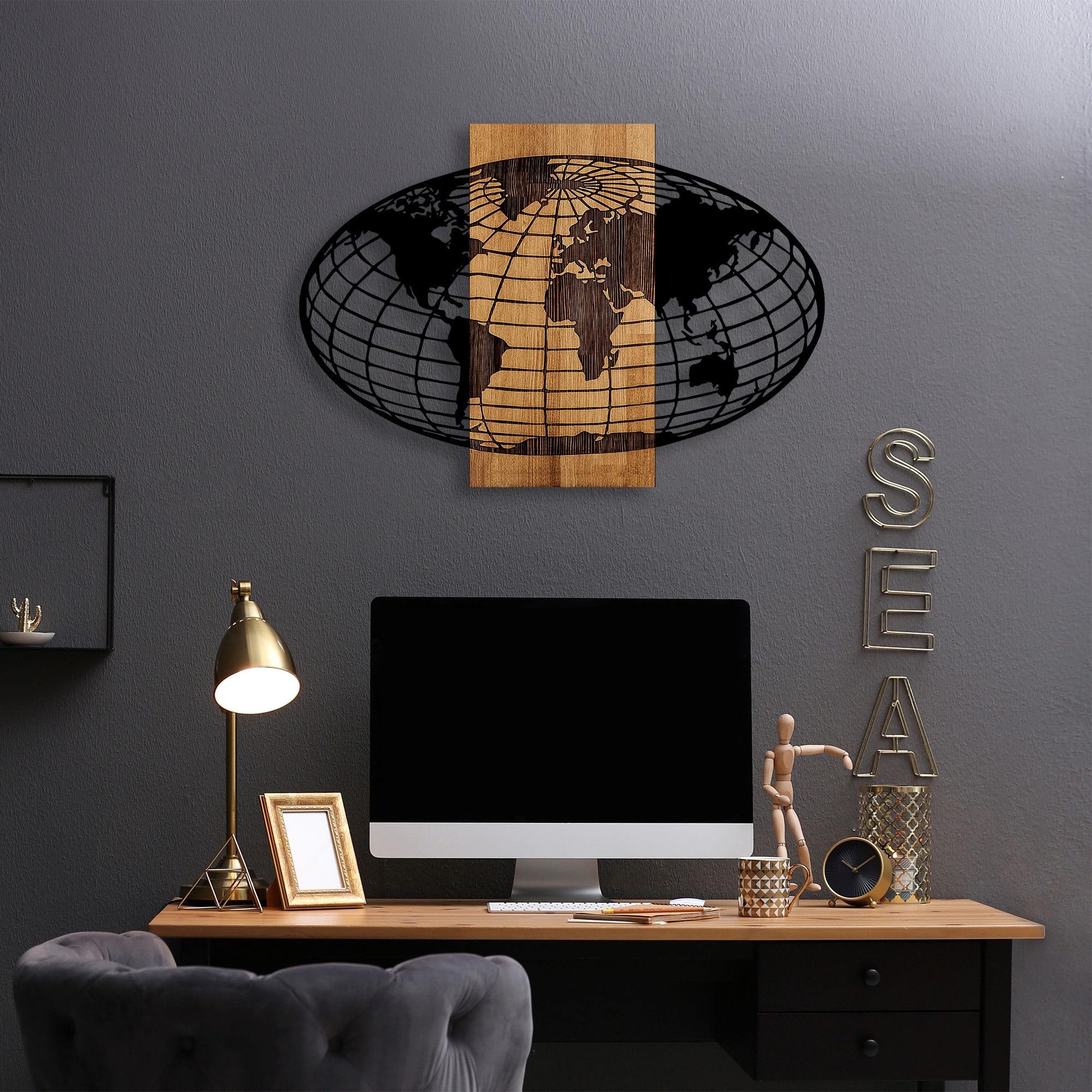 Wallity accessoire mural bois habille grand mur blanc salon sans encombrer