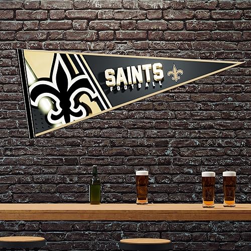 Vista 54 de Rico Industries NFL Football Primary 12" x 30" Felt Wall Décor Pennant - Great for Home/Bed Room/Man Cave Décor