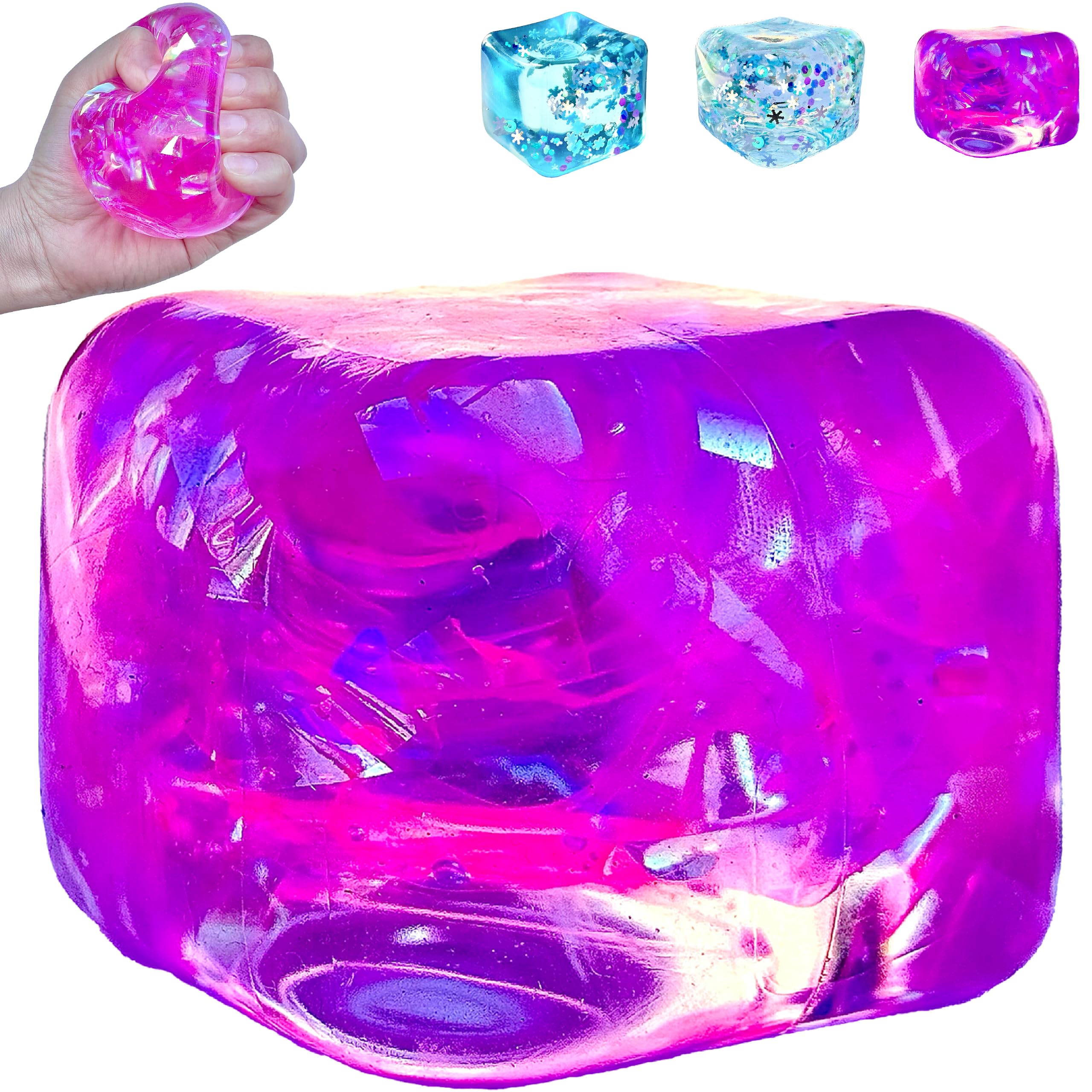 Kiedle Premium Big Stress Ball with Snowflakes, Odor-Free Slow Rise, Non-Toxic, Cute Sensory Squishy Squeeze Fidget Toy, US-Family Owned, Easy to Clean, Durable, Gift-Ready, CPC & ASTM Certified 3+
