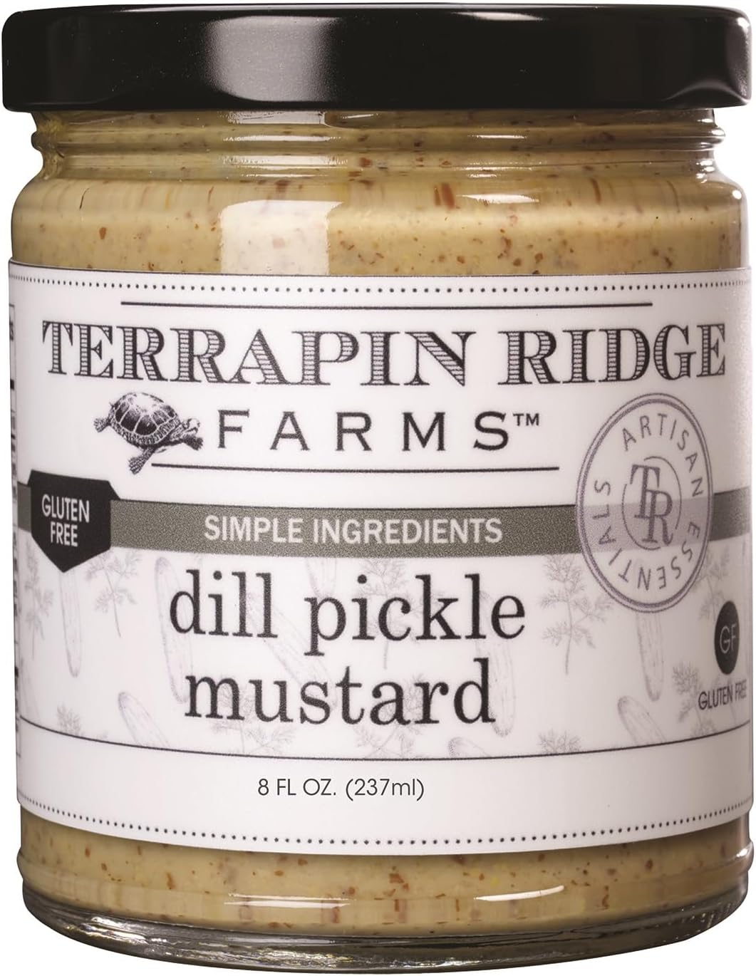 Terrapin Ridge Farms Dill Pickle Mustard, 8 oz | Dill Pickle Mustard, Dill Pickle Flavor, Smooth Dijon, Zesty Mustard, 8 Ounce Jar