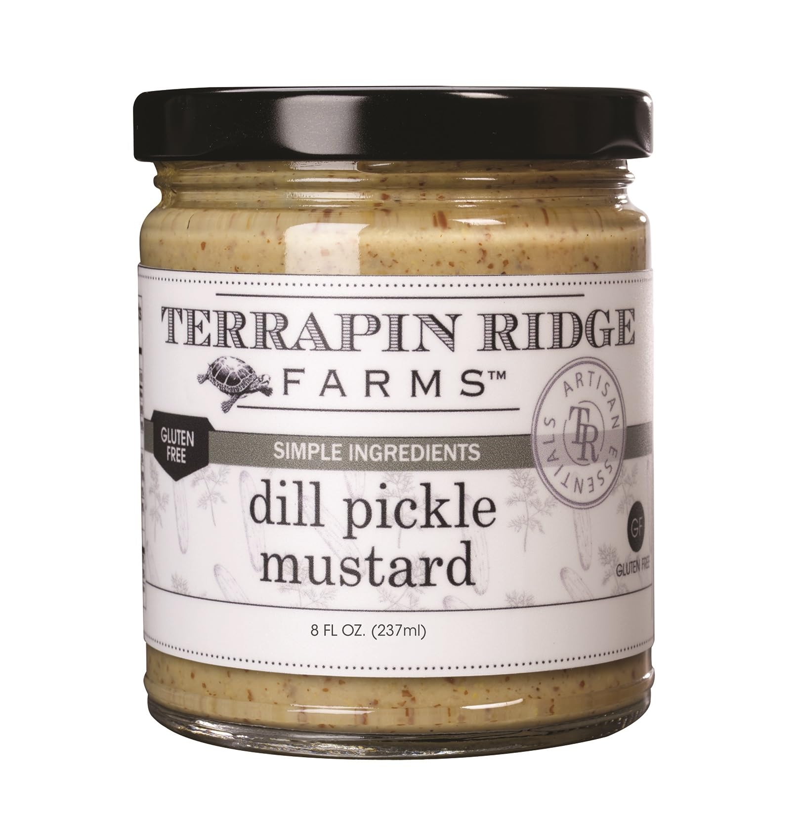 Terrapin Ridge Farms Dill Pickle Mustard – Zesty Blend of Dill Pickles & Smooth Dijon – Perfect for Burgers, Brats, Sandwiches & More – 8 oz Jar