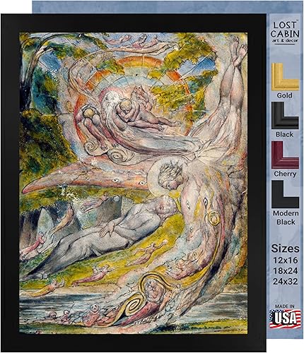 Miniatura 19 de Guillermo Blake Lost Cabin Nabucodonosor | Impresión en marco plano negro | Reproducción de pinturas de obras de arte finas | Póster decorativo