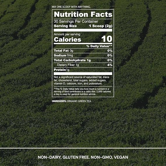Blueprint Bryan Johnson Matcha Powder Ceremonial Grade Japanese Matcha Green Tea for Energy & Focus Natural Caffeine, Antioxidant-Rich 30mg L-Theanine- 30 Servings
