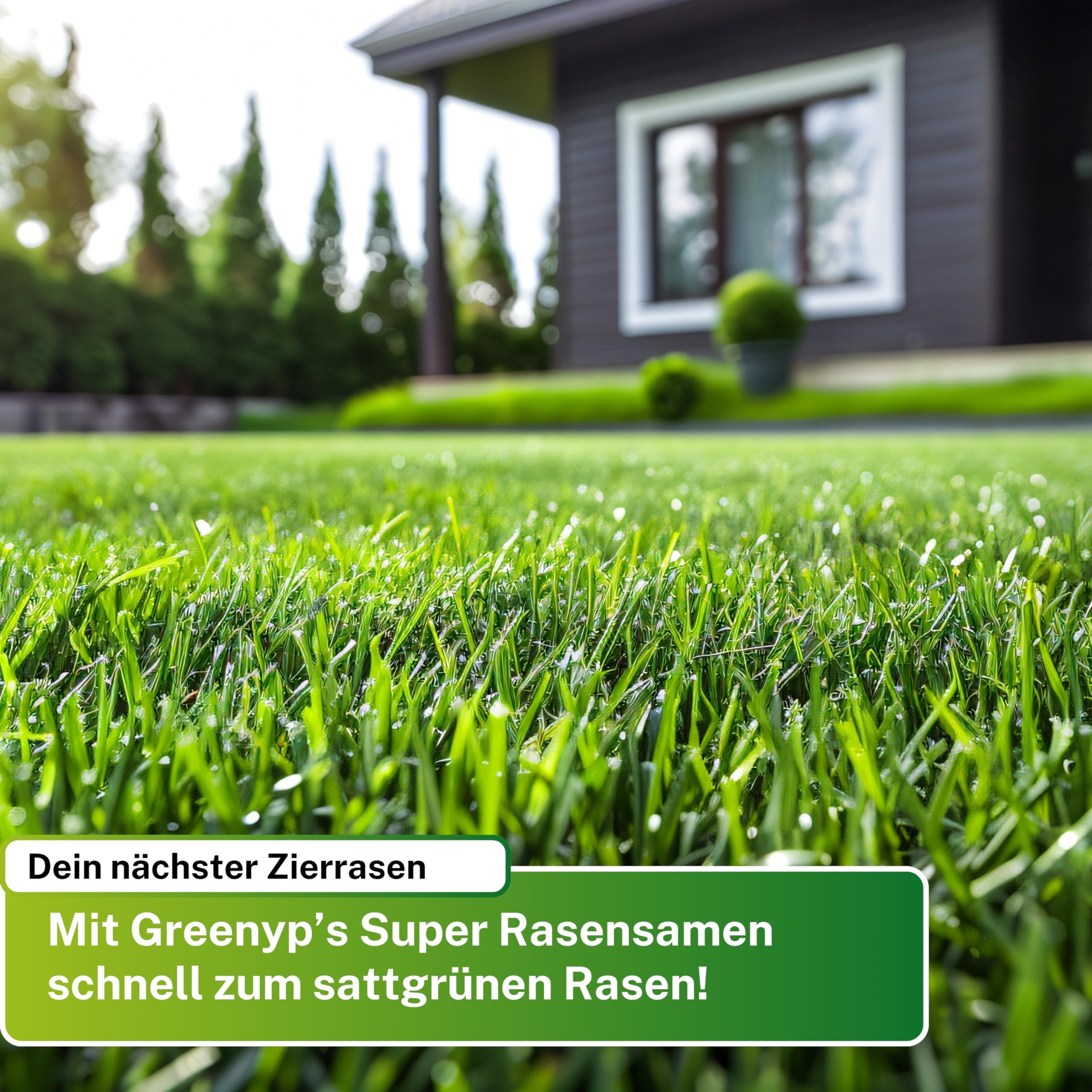 Greenyp® Super Gazon, décoratif, vert luxuriant, de qualité supérieure, semences d'herbe, semences d'herbe particulièrement denses 5 kg pour 200 m²