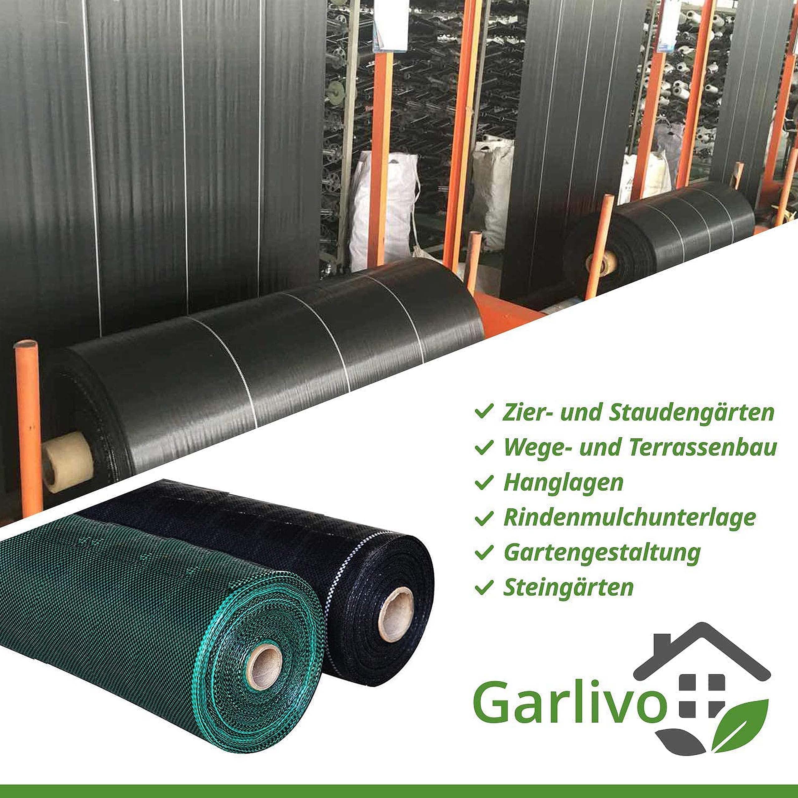 150 m² de geotextil Malas Hierbas 130 g/m² Permeable al Agua en Varios tamaños, Tela antihierba jardín Resistente al desgarro con protección UV Muy Alta - lámina antihierba fácil de Colocar