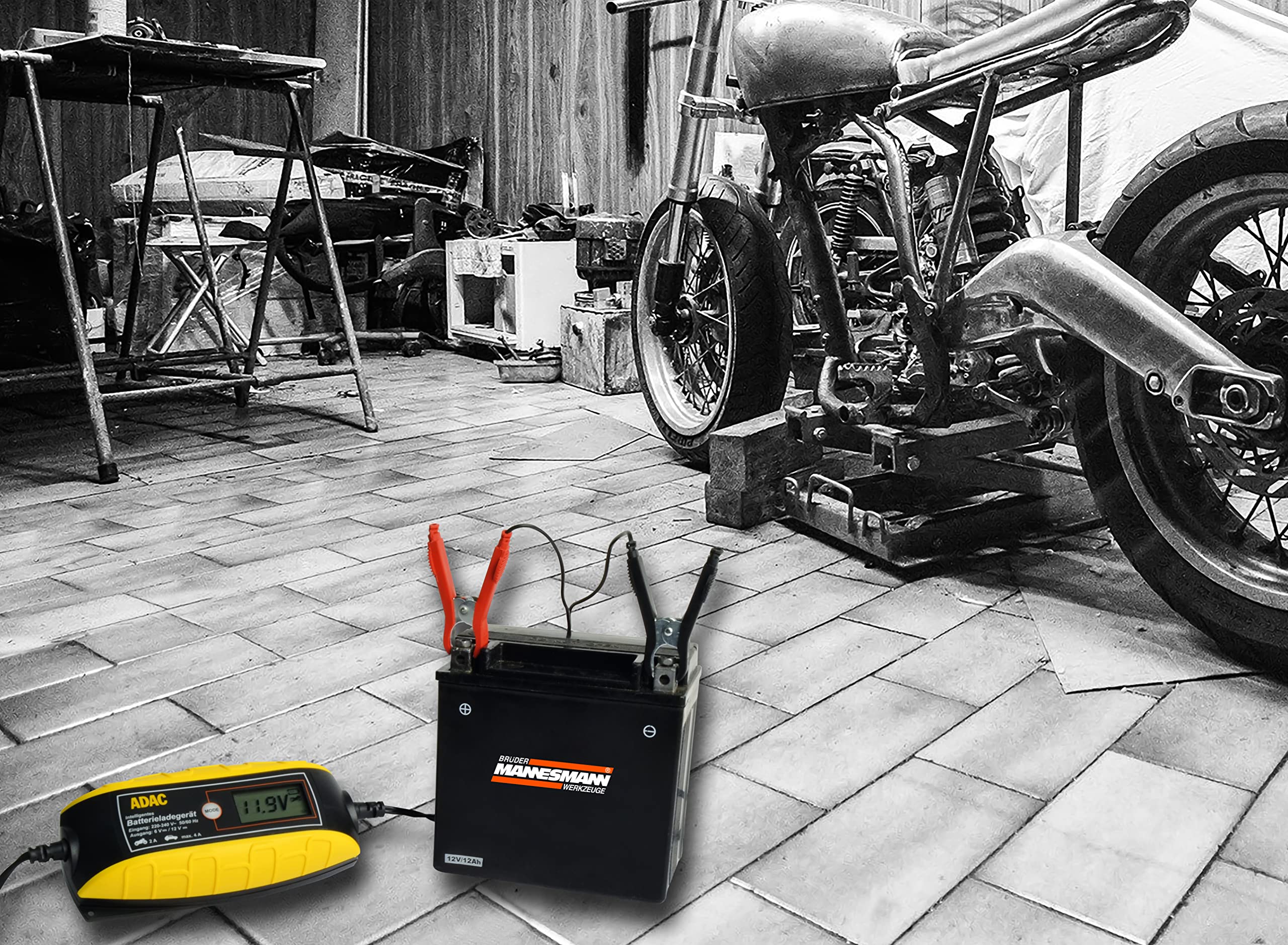 ADAC M12716 ładowarka do akumulatorów, 6 i 12 V, z wygodnym zaciskiem