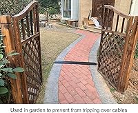 Vista 4 de Small 1 Piece - Floor Cord Cover Cord Protector Drop Over Drop Trak Cable Ramp for Office Warehouse - Black