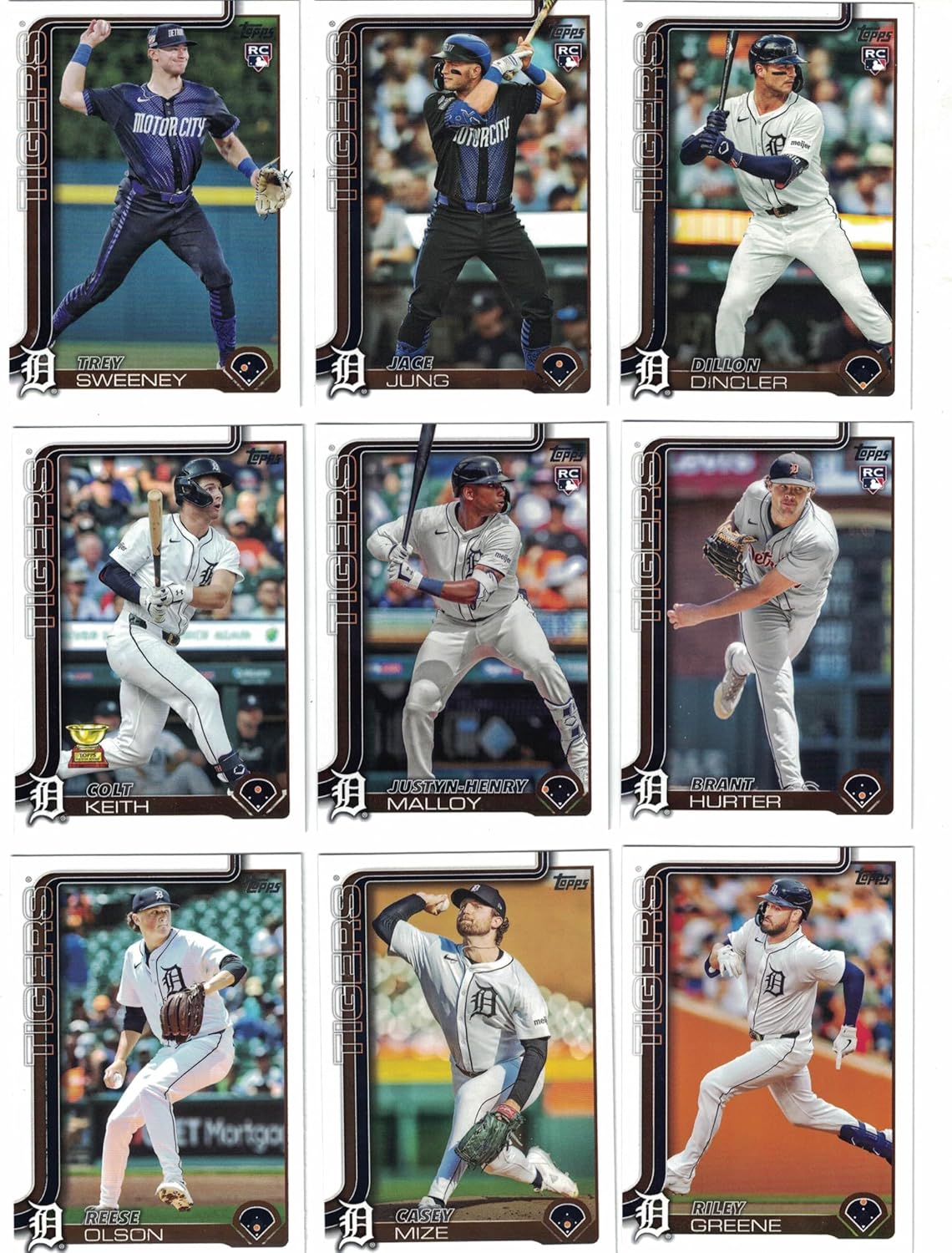 Detroit Tigers/Complete 2025 Topps Detroit Tigers Baseball Card Team Set (Series 1 and 2) with (29) Cards. *Plus Bonus* This listing includes (5) Bonus Tigers Baseball Cards!