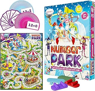 Number Park - Addition & Subtraction Math Games for Kids Ages 5-8 - Fun Educational Learning Game - Board Games for Kindergarten & Up - Gift