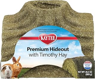 Kaytee Premium Timothy Hay Hideout for Rabbits, Guinea Pigs & Chinchillas - 100% Edible Chew Toy Shelter, Large