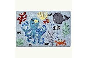 Jelly Bean Modern Indoor/Outdoor Rugs 20" X 30" Octopus's Garden