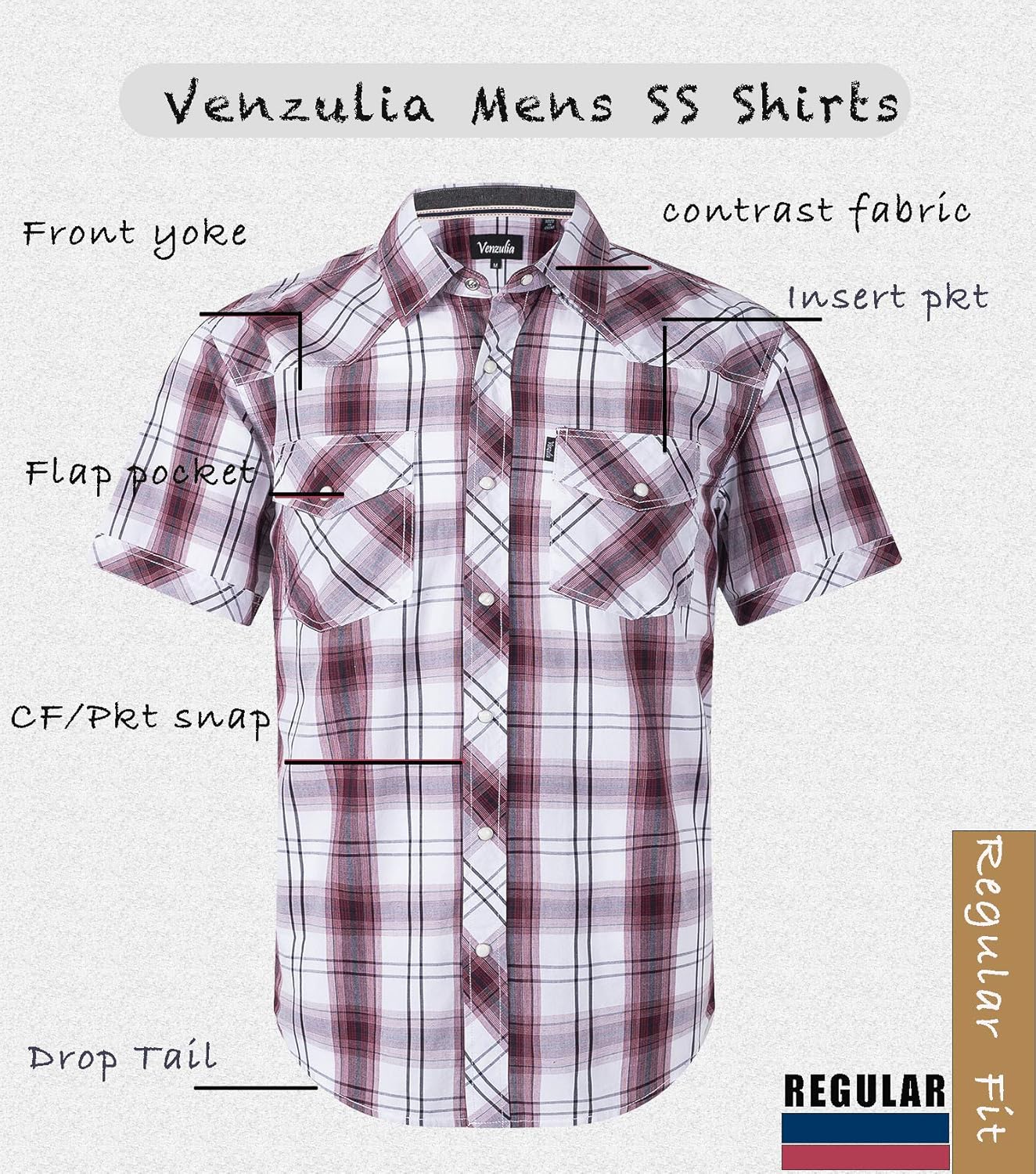 Men's Western Snap Casual Shirt Two Pocket Short Sleeve Shirt - Image 3