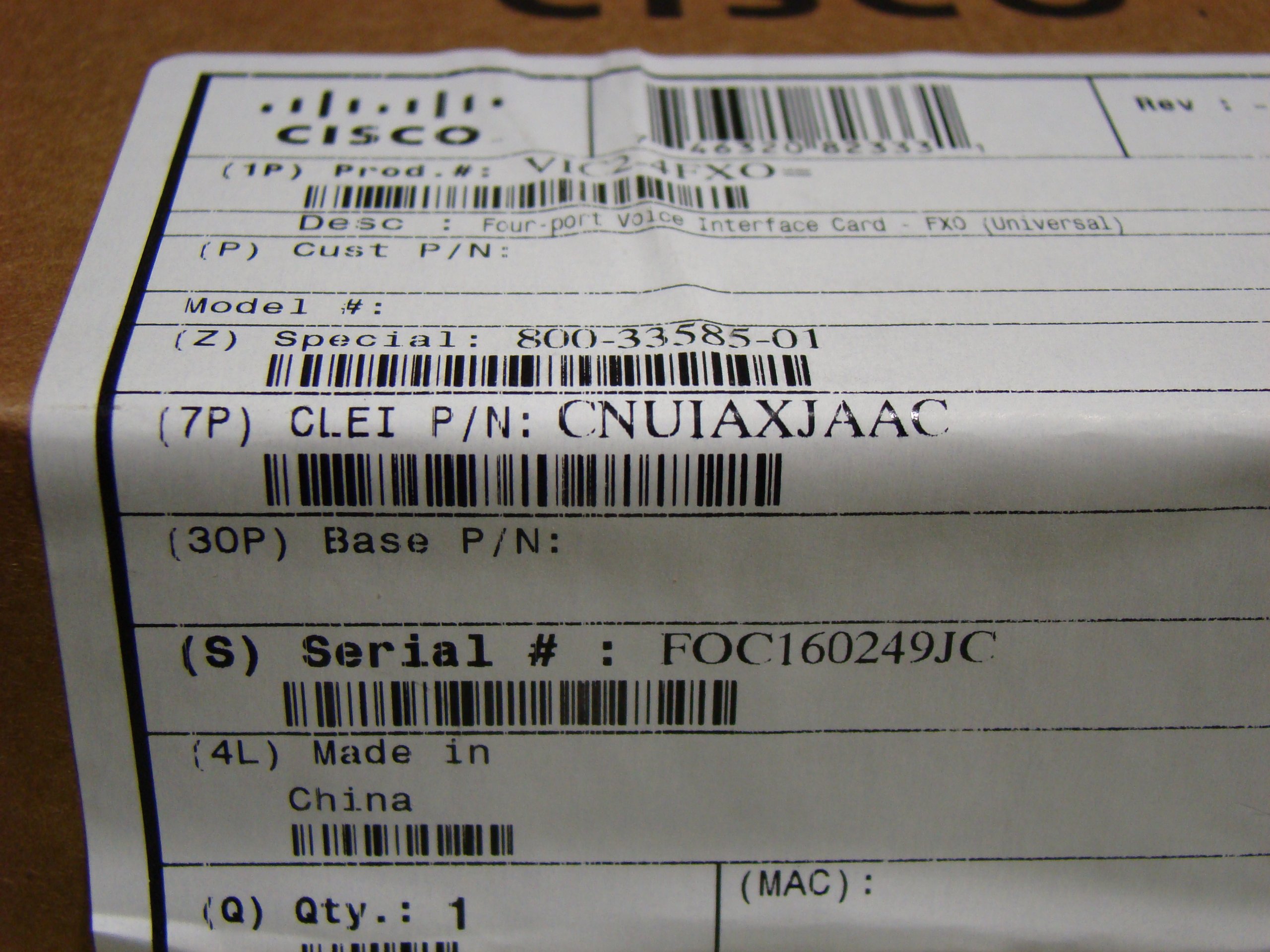 Amazon | Cisco VIC2-4FXO 4ポート音声インターフェースカード | Cisco