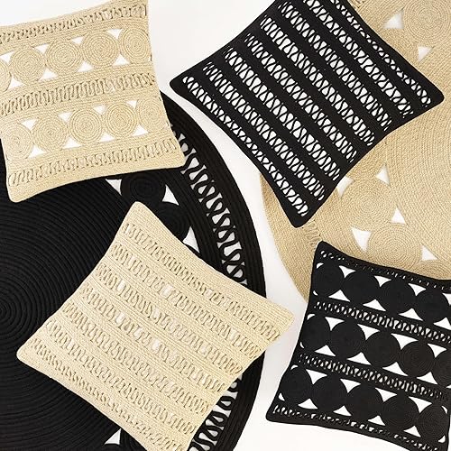 Miniatura 5 de Dash and Albert Reef - Alfombra ovalada natural tejida a mano para interiores y exteriores, 2 x 3 pies, patrón sólido neutro