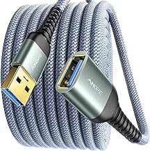 AINOPE USB Extension 3M USB A Extension Cable 3.0 Cable Extension with Aluminium Connectors, Durable Nylon Mesh for Card Reader, Keyboard, Printer, Scanner, Camera