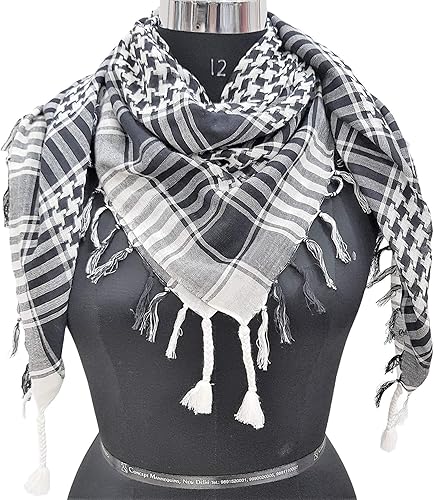 Miniatura 3 de ELU Bufanda Shemagh para hombre - Mujer100% algodón militar Shemagh Keffiyeh Bufanda Arafat Tactical Desert Rave Bandana para la cabeza