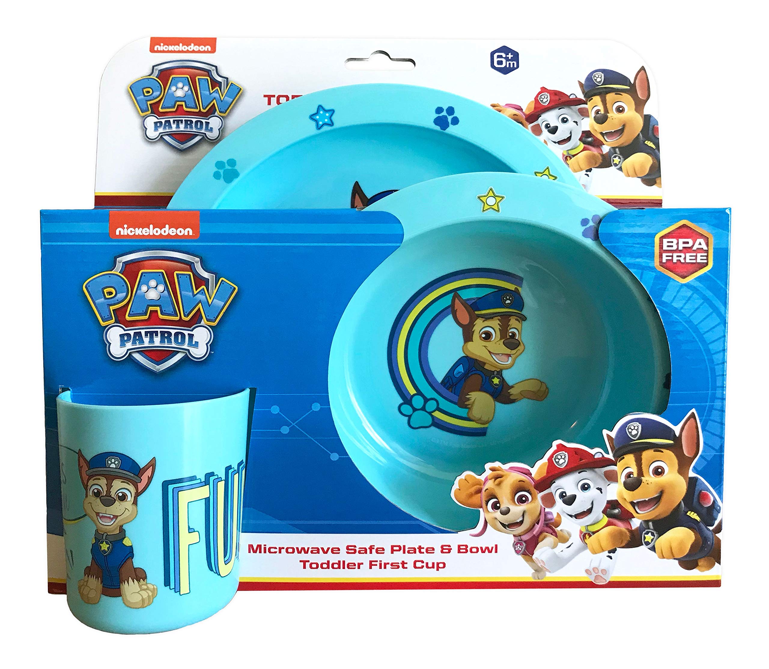 Microless Paw Patrol Cup And Plate Set Toddler Dinner Set 6m Paw